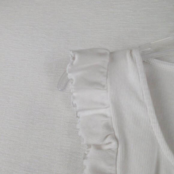 Zara Flutter Sleeve Crop Top Size M V neck - Picture 3 of 9